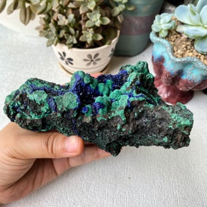 Azurite Crystal Cluster , Natural Azurite Specimen From Congo ,Home Decoration , Crystal Specimen , Energy Crystal , Malachite Specimen