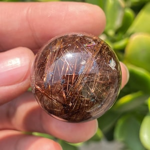 Golden Rutile Quartz Sphere , Rutilated Quartz SphereFreeform , Rutile Inclusions , Friends Gifts, Crystal Collection ,Unique Decor Piece
