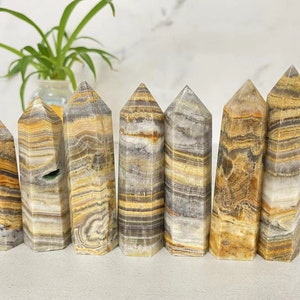 Agate Tower , Strip Agate Cystal Point , Crystal Tower , Crystal Point , Birthstone Gifts , Wedding Anniversary Gift
