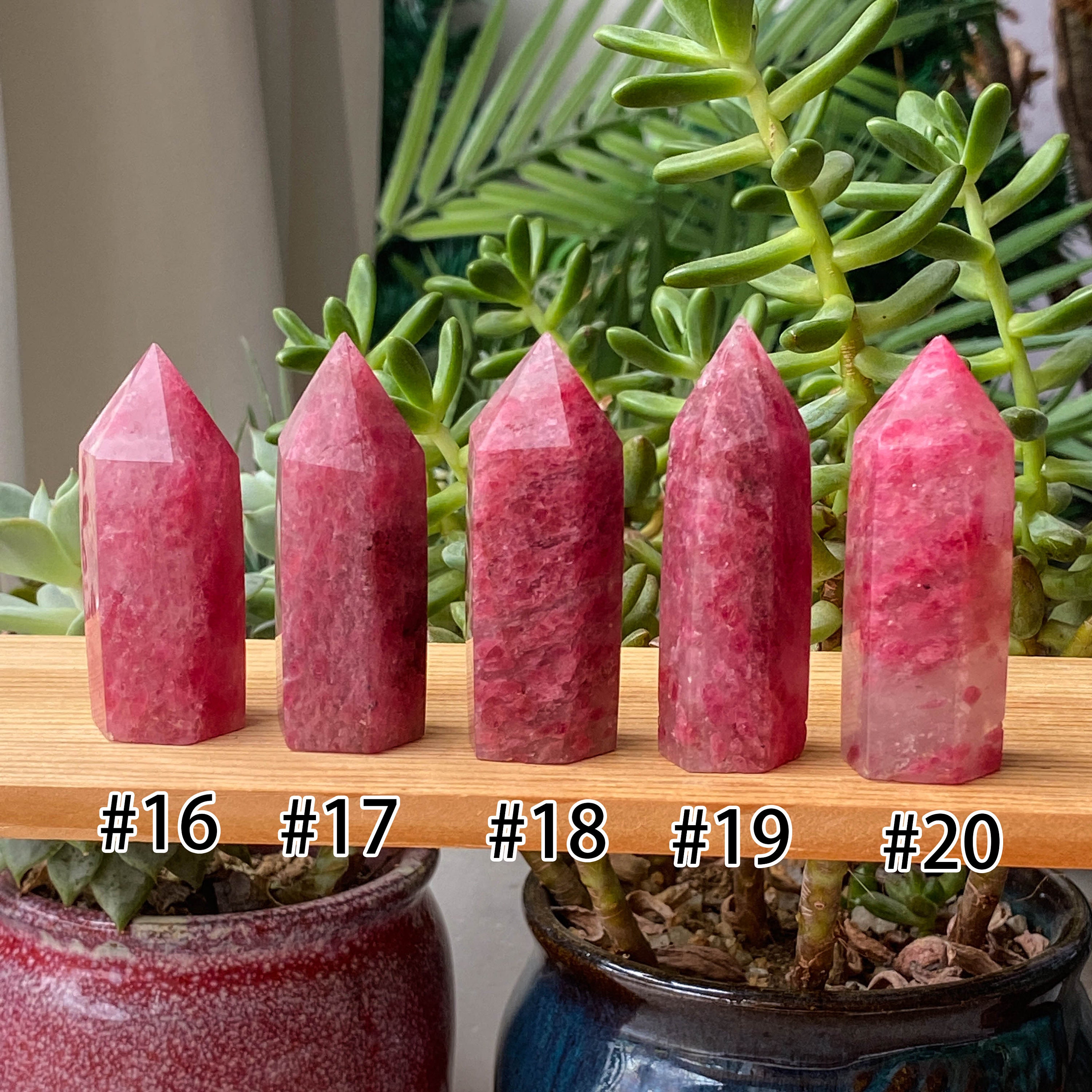 Sakura Ice Rhodonite Towers Points Obelisk , Quartz Towers , Rhodonite ...
