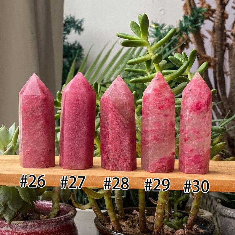 Sakura Ice Rhodonite Towers Points Obelisk , Quartz Towers , Rhodonite ...
