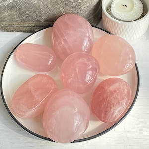 Rose Quartz Palm Stones , Rose Quartz , Crystal Palm Stones , Crystal Gift , Home Decoration , Rose Quartz Tumbled Stones , Heart Chakra