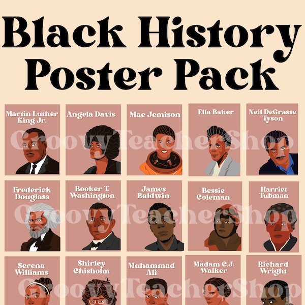 Black History Poster Pack | Black History Month | History Teacher | Social Studies | Classroom Decor | Classroom Posters  Historical Figures