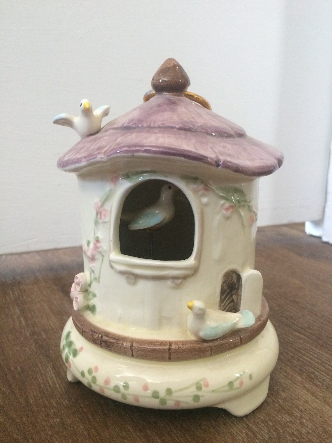 Vintage Schmid Ceramic Music Box Birdhouse Etsy