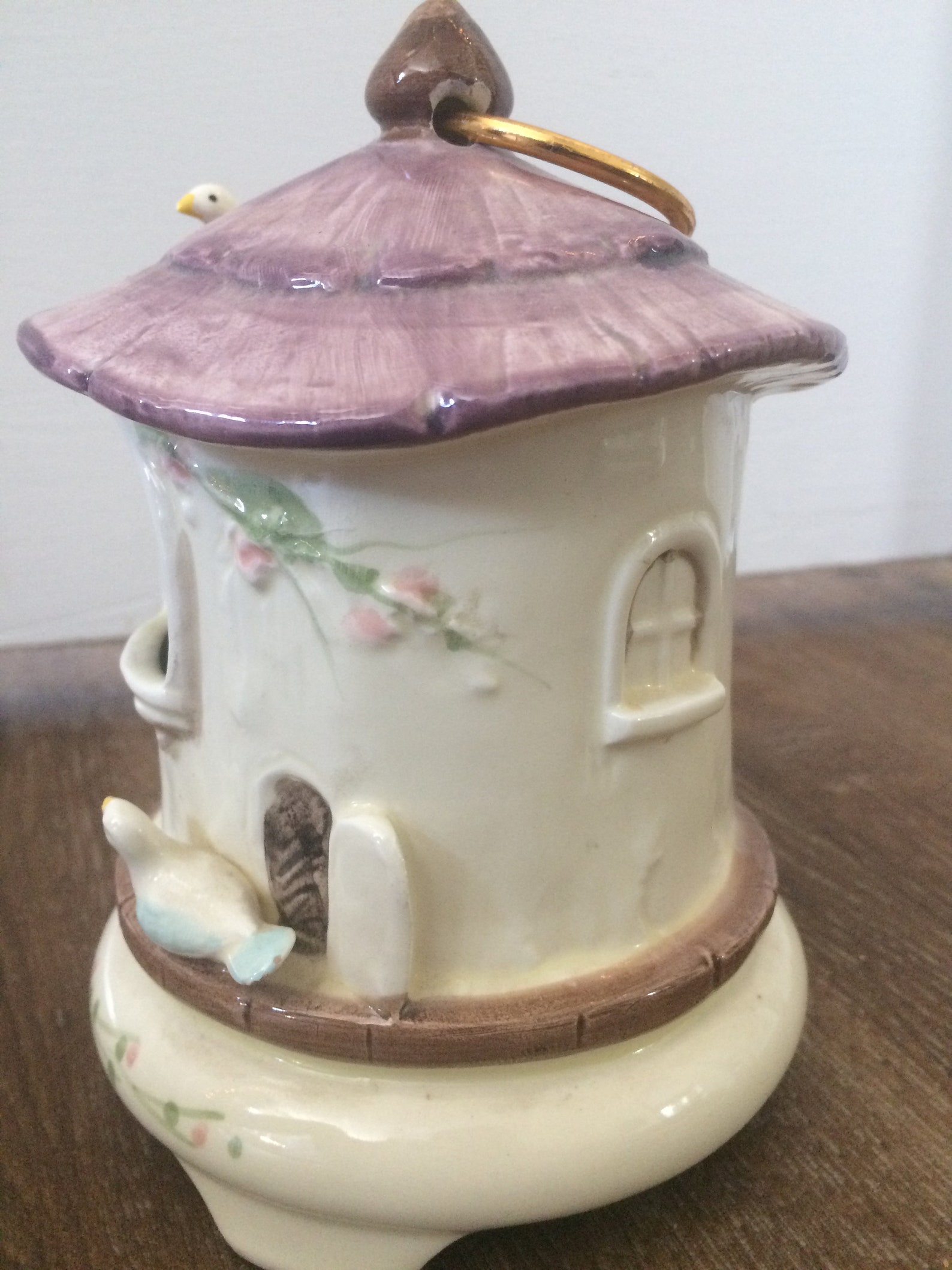 Vintage Schmid Ceramic Music Box Birdhouse Etsy