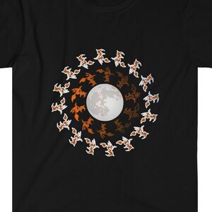 Witches Around Moon Orange Slight Blue Shirt