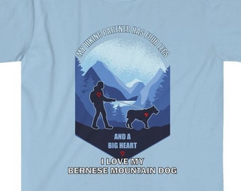 My Hiking Partner Has 4 Legs Big Heart Bernese Dog Shirt