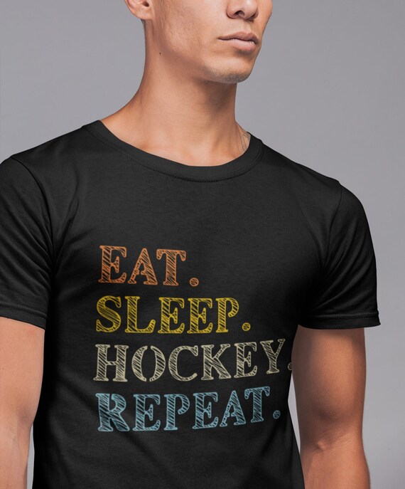 Eat Sleep Hockey Repeat T-Shirt Funny Ice Hockey Retro Gift Eat Sleep Hockey Repeat T-Shirt Funny Ice Hockey Retro Gift