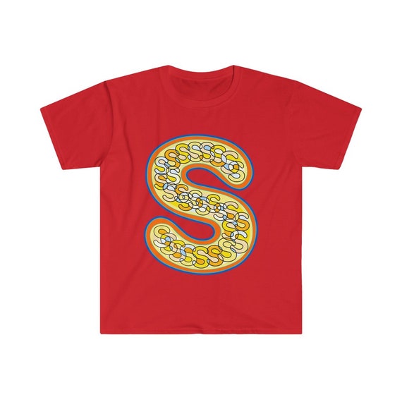 Letter S Yellow and Orange Shirt - Alphabet Character Abcs T-shirt