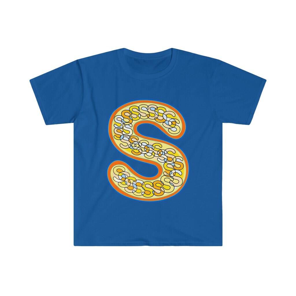 Letter S Yellow and Orange Shirt - Alphabet Character Abcs T-shirt