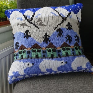 Midnight Mountain Cushion PDF Knitting Pattern