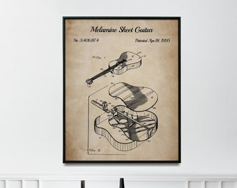 Acoustic Guitar Patent Print: Gift for Guitarists (Digital Download)