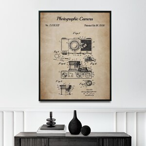 Vintage 1936 Camera Patent Print, Unique Camera Wall Art, Old Camera, Photography Decor, Photography Gift, INSTANT DOWNLOAD
