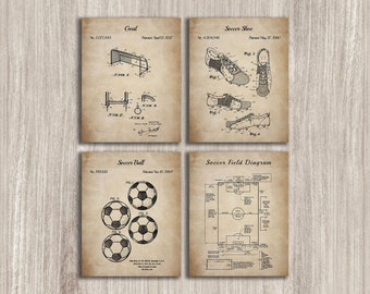 Vintage Soccer Patent Art Prints: Set of 4 (Instant Download)