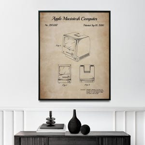 Impresión artística de la patente de Apple Macintosh: El invento de Steve Jobs (descarga instantánea)