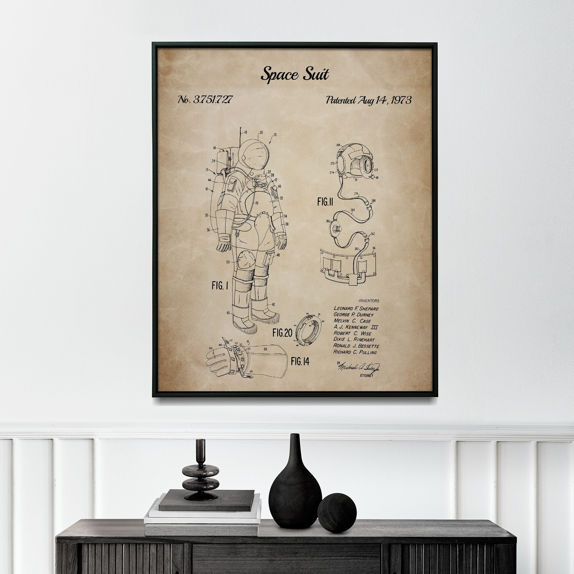 NASA Space Suit Patent Art Print: Blueprint Poster (instant Download ...