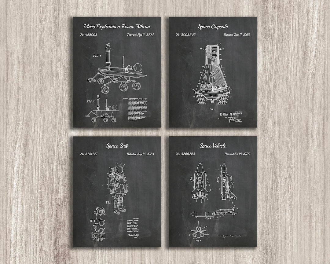 Vintage NASA Patent Art Prints: Space Exploration Set (digital Download ...