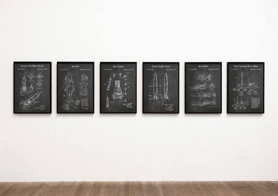 NASA Blueprint Posters Space Ships Blueprints Space Wall Art INSTANT ...