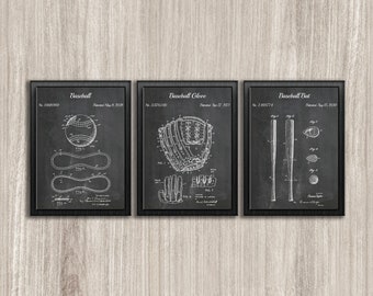 Vintage Baseball Patent Art Prints (Set of 3) (Instant Download)