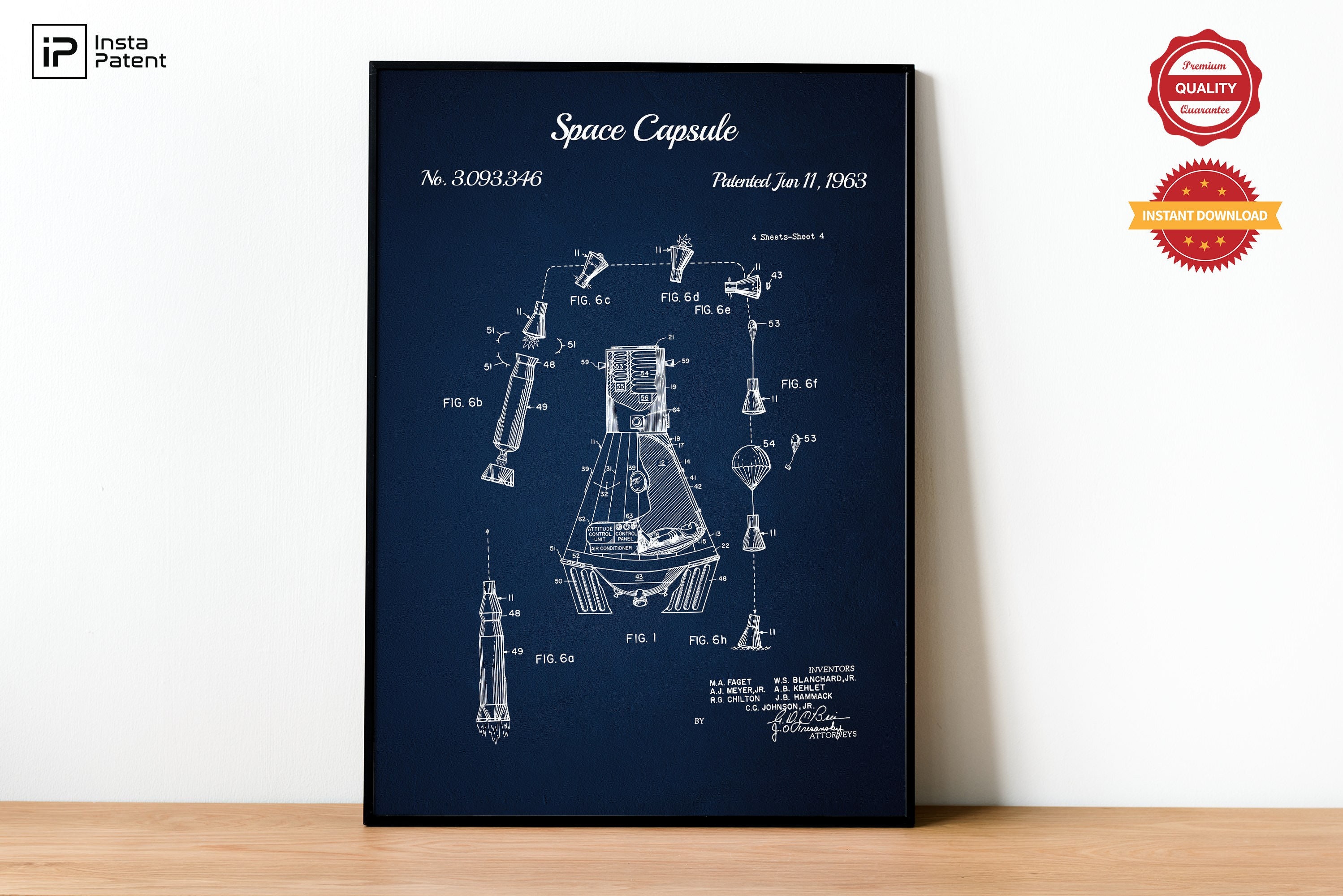 Outer Space Set of 6 Patent Prints Space Wall Art NASA - Etsy