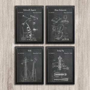 String Instrument Patent Art Prints: Violin, Cello Set (Digital Download)
