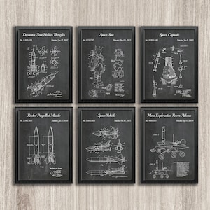 Space Patent Prints Set: NASA Blueprint Wall Art (Instant Download)