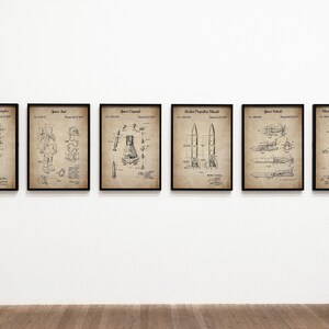 Set of 6 Space Patent Posters, Space Wall Art, Space Ships Blueprints ...