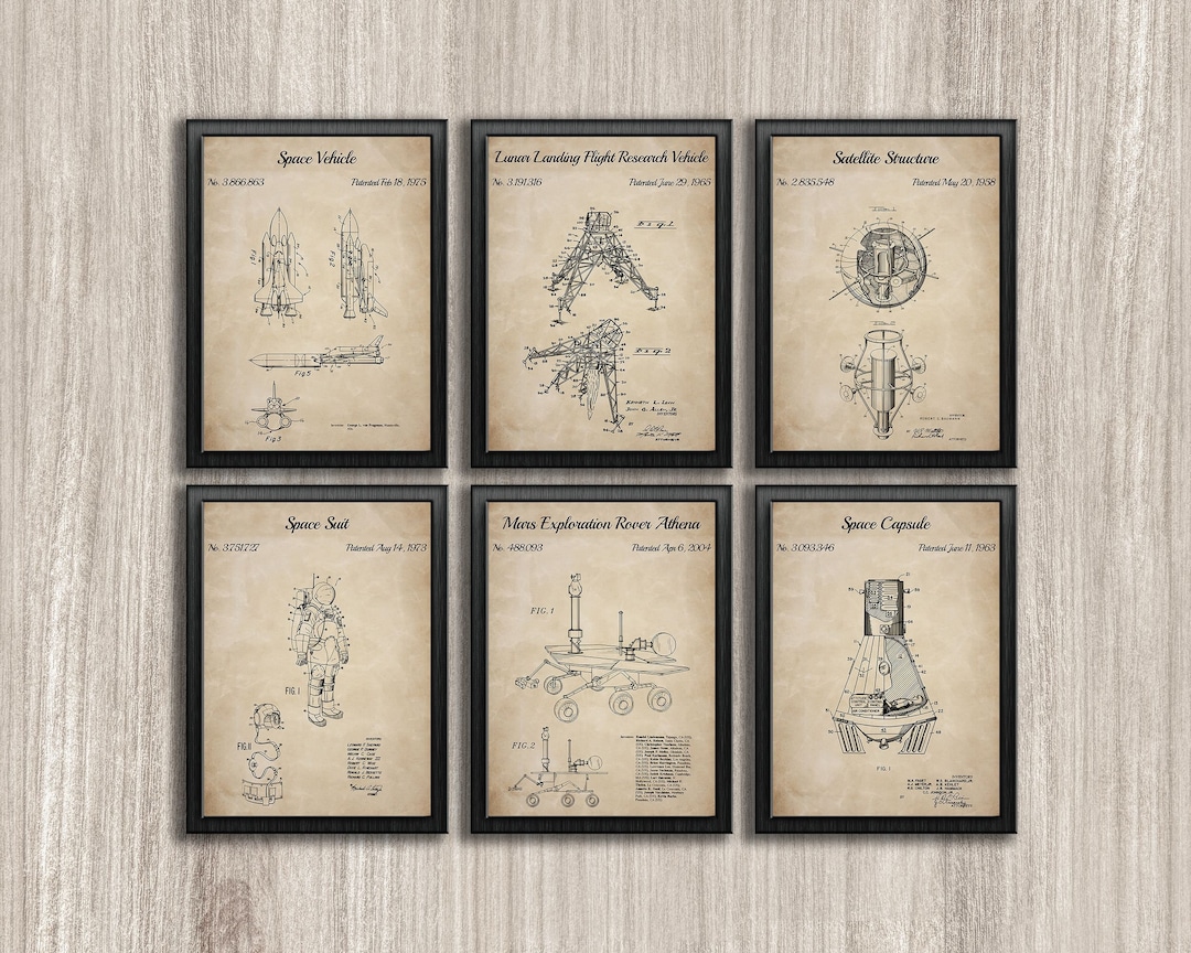 NASA Outer Space Patent Art Prints, Set of 6 (instant Download) - Etsy