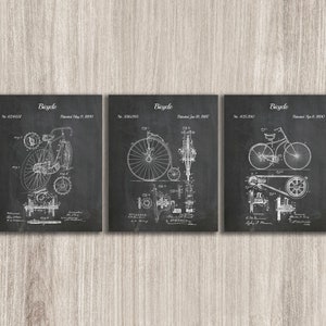 Vintage Bicycle Patent Prints Set: Cycling Blueprint Art (Digital Download)
