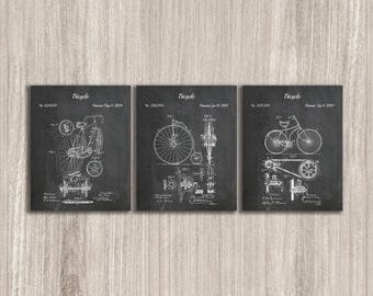 Vintage Bicycle Patent Prints Set: Cycling Blueprint Art (Digital Download)
