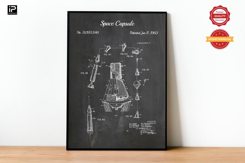Space Patent Prints Set: NASA Blueprint Wall Art (instant Download) - Etsy
