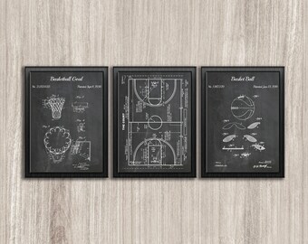 Basketbalkunstprints, set van 3 (directe download)