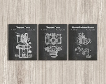 Conjunto de impresiones de patentes de cámaras antiguas: Arte fotográfico (descarga instantánea)