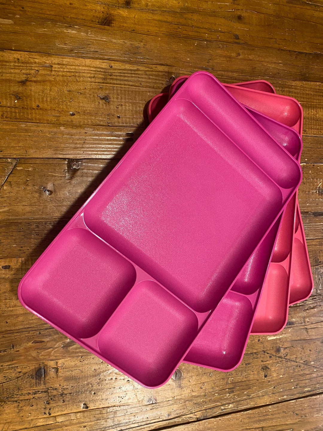 Vintage Tupperware Serving Trays TV Trays Pink Tupperware Etsy