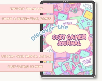 Cozy Gamer Journal: Gaming Planner for Mental Wellness (Digital Download)