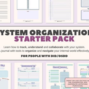 Startpakket organisatie organisatie dissociatieve identiteitsstoornis | Digitaal/afdrukbaar dagboek | Genezingshulpmiddelen voor DID OSDD