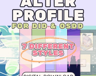 The Ultimate Customizable Alter Profile Pack | Printable PDF | DID & OSDD Parts Work Journal | internal family systems | trauma recovery