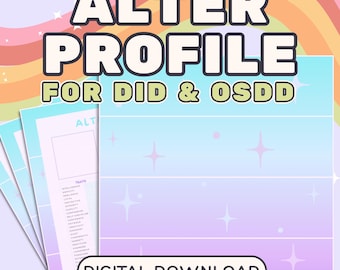 Beginner-Friendly Alter Profile | Gentle DID/OSDD Introduction Worksheet | Identity & Role Documentation
