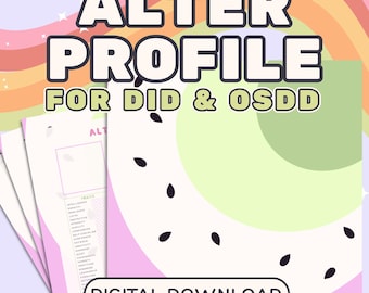 Alter Profile with Growth Mapping | DID Life Goals & Strengths Worksheet | Future-Focused Therapy Tool