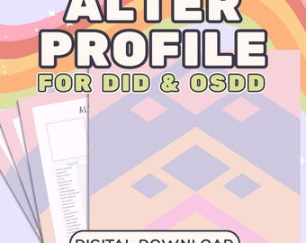 Clean & Simple Alter Profile | Minimalist DID/OSDD Worksheet | Focused on Core Identity and Needs