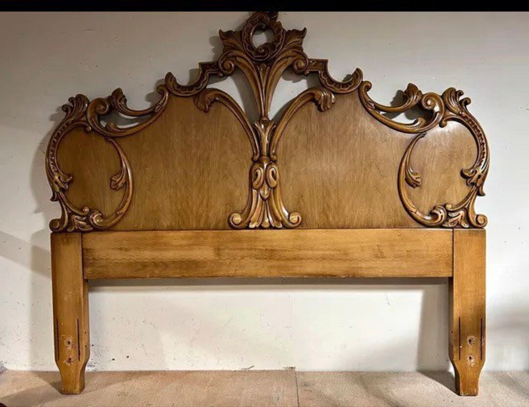 Vintage Queen Headboard Solid Wood EXCELLENT Condition.p Etsy