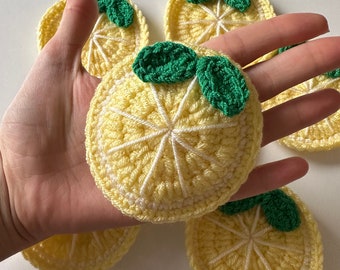 8 Pieces Crochet Lemon | Crochet Lemon Motifs | Sew On Your Clothes | Gift For Everyone