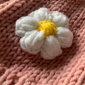 10 Pieces Flowers Flower Cardigan Flowers For Sweater Gift For Her Handknit Flowers 3D Daisy Flowers Cardigan Crochet Flowers image 3