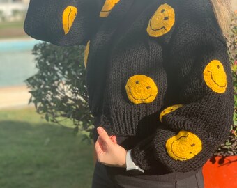 Ameri♡ LITTLE FUNNY FACE KNIT CARDIGAN Ameri♡ LITTLE FUNNY FACE KNIT CARDIGAN