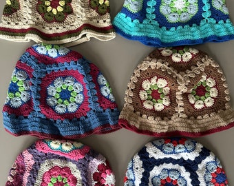 Ready to Ship Bucket Hat | Flower Crochet Woman Hat | Winter Hat | Valentines Gift