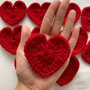 10 Pieces Crochet Heart | Sew On Your Sweater | Gift For Her | Christmas gift | Handmade With Love