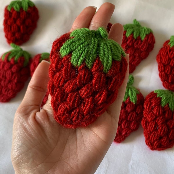 10 Pieces Strawberry | Handmade Strawberry For Cardigan | Strawberry For Sweater | Gift For Her | Strawberry