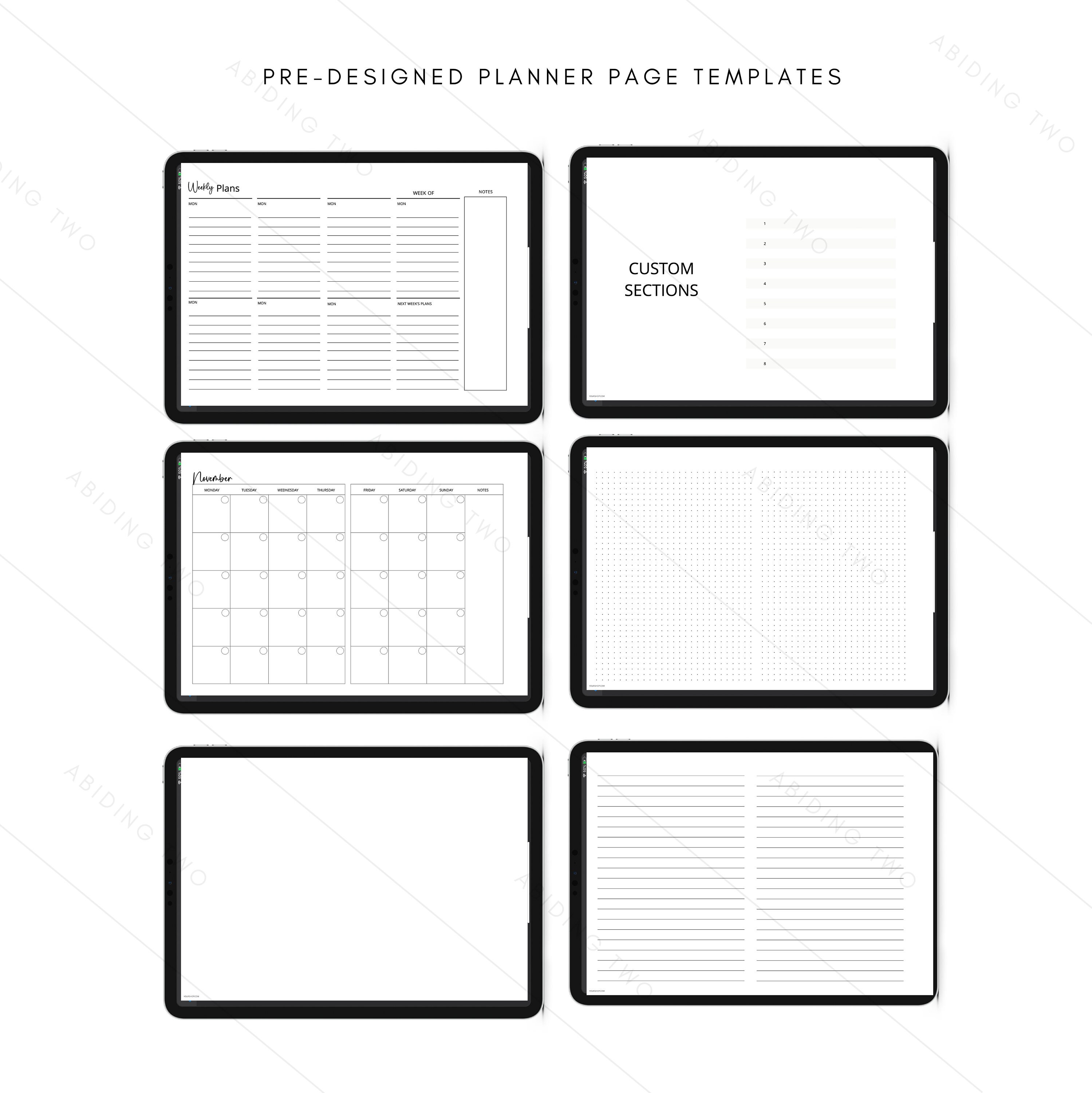 Digital Planner Template Pages, Digital Planner Custom Digital Planner