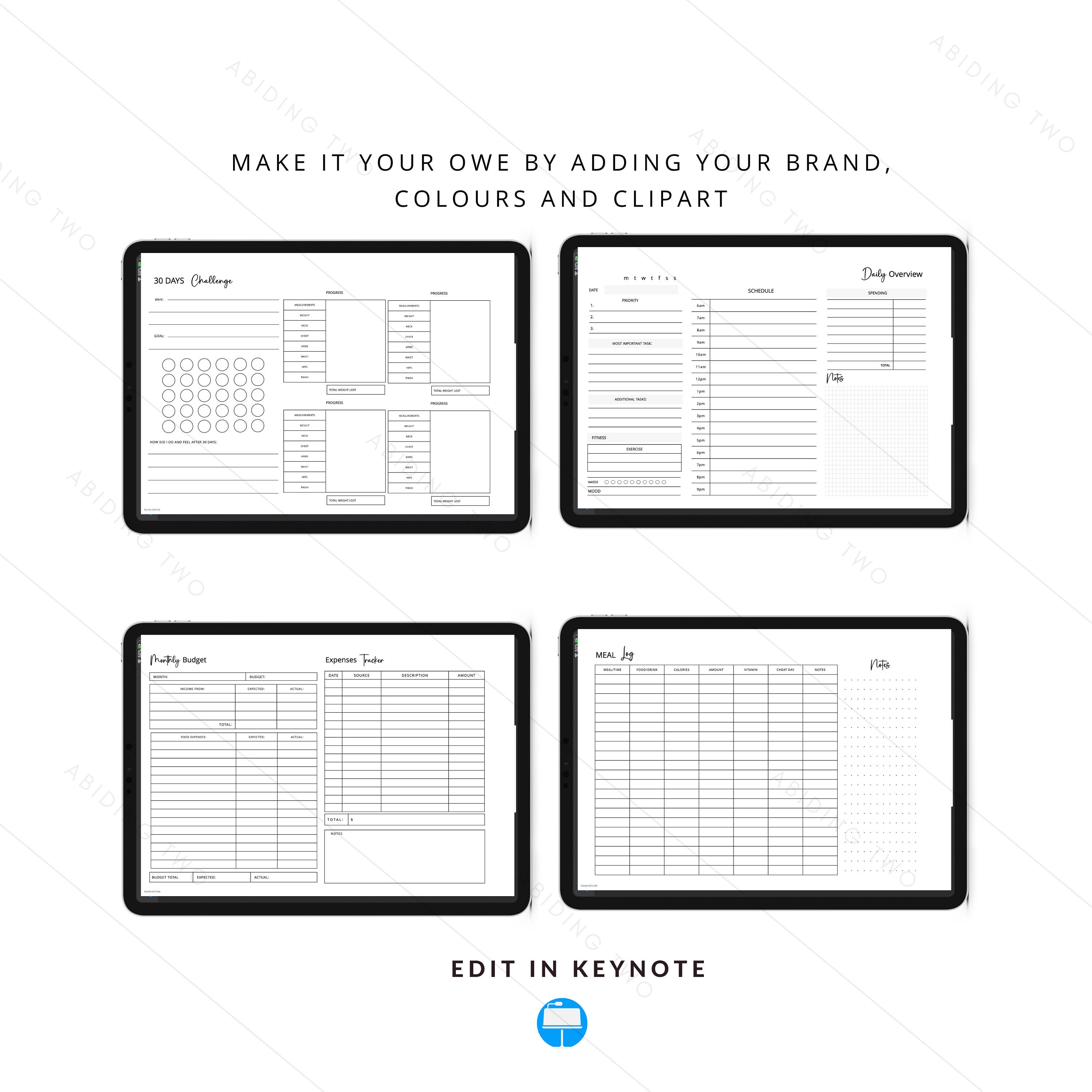 Digital Planner Template Pages, Digital Planner Custom Digital Planner