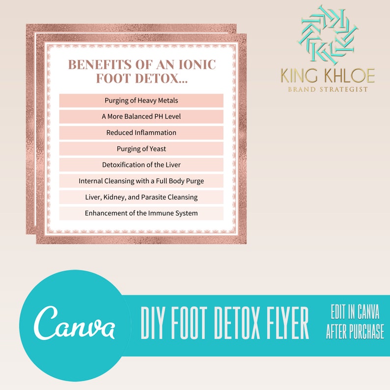 Canva DIY Foot Detox, DIY Foot Detox Flyer Etsy